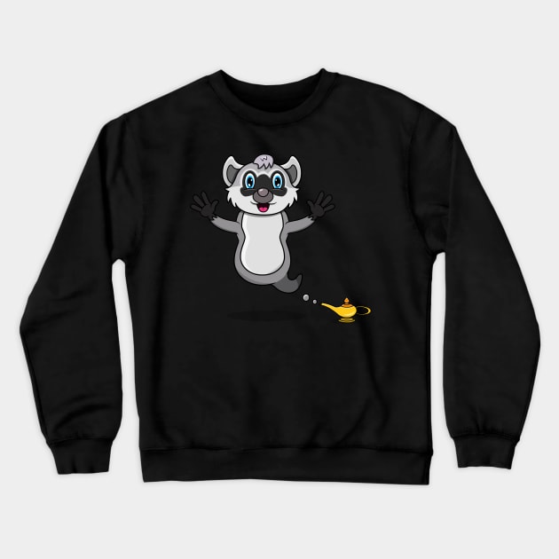 Cute Raccoon Ghost and Flying Crewneck Sweatshirt by tedykurniawan12